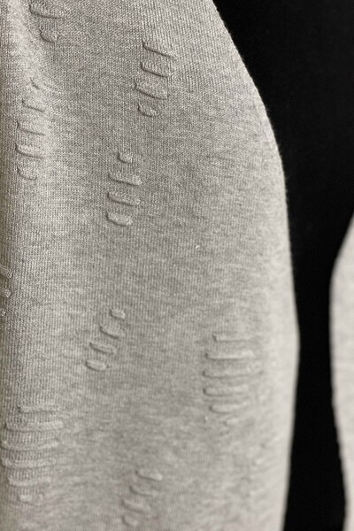 Hurtownia damskiego kardiganu z dwiema kieszeniami we wzorzyste wzory - 15439 | KAZEE - Thumbnail