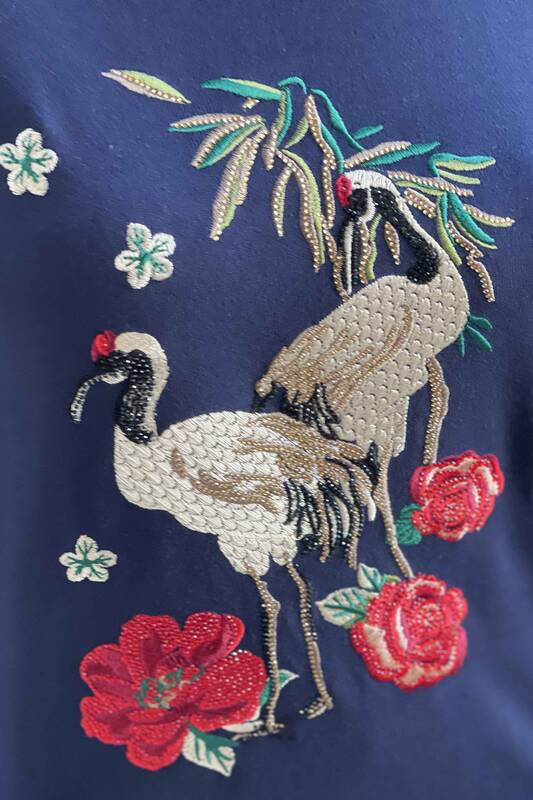 Hurtownia swetrów damskich z dzianiny w kwiatowe wzory z krótkim rękawem - 16600 | KAZEE