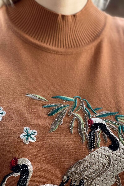 Hurtownia swetrów damskich z dzianiny w kwiatowe wzory z krótkim rękawem - 16600 | KAZEE - Thumbnail