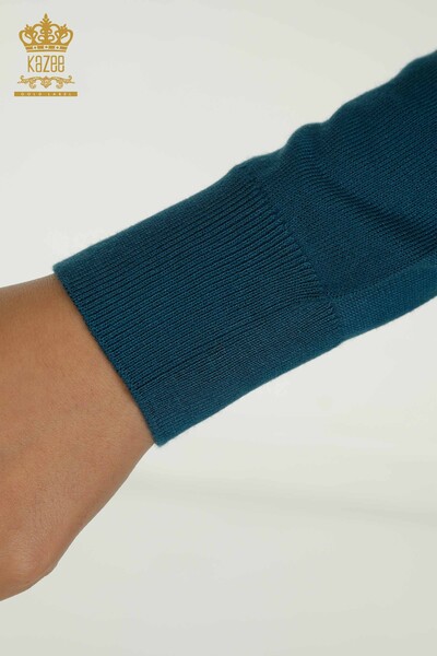 Hurtownia swetrów damskich z dzianiny - Z długim rękawem - Benzyna - 11071 | KAZEE - Thumbnail