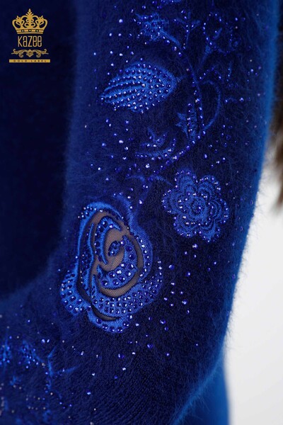 Hurtownia dzianinowa damska tunika z rękawami tiulowa haftowana Angora - 18888 | KAZEE - Thumbnail