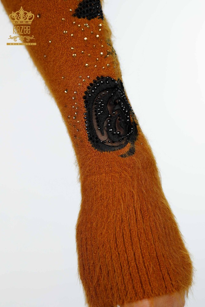 Hurtownia dzianinowa damska tunika z rękawami tiulowa haftowana Angora - 18888 | KAZEE - 8