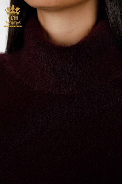 Hurtownia dzianinowa damska tunika z rękawami tiulowa haftowana Angora - 18888 | KAZEE - 15