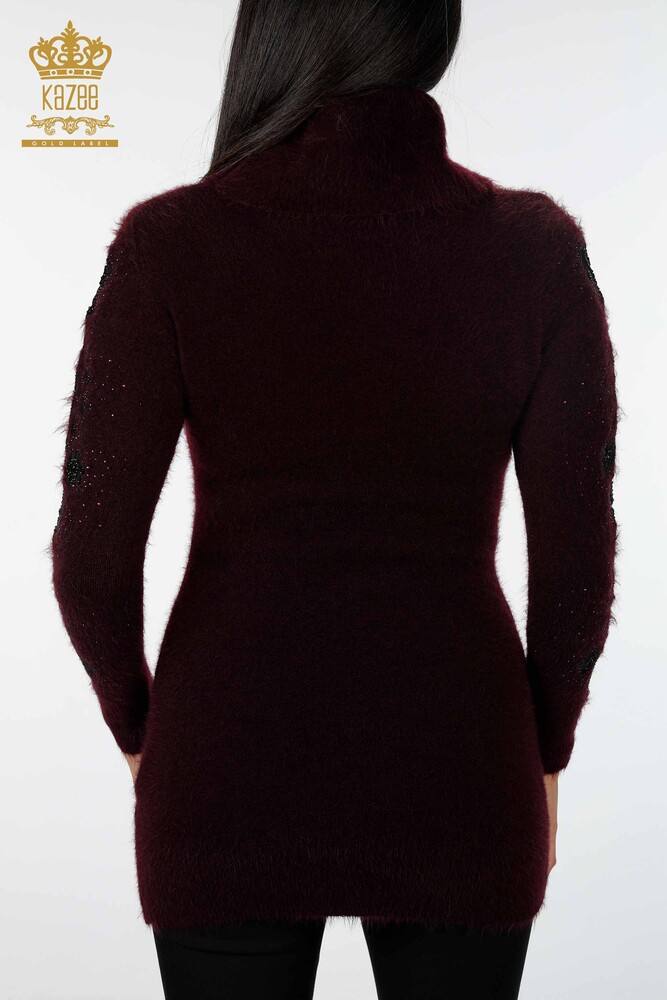 Hurtownia dzianinowa damska tunika z rękawami tiulowa haftowana Angora - 18888 | KAZEE - 16