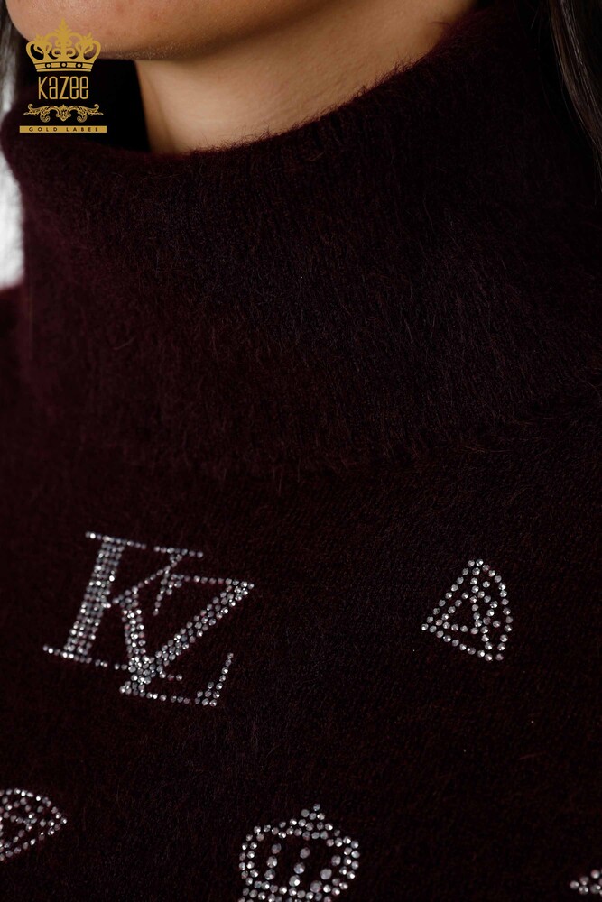 Hurtownia dzianinowa damska tunika wzorzysta z dwiema kieszeniami szczegółowa Angora - 18895 | KAZEE - 22