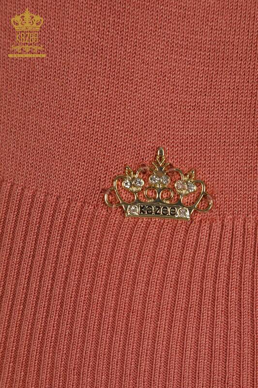 Hurtownia swetrów damskich z dzianiny - model amerykański - brudny róż - 14541 | KAZEE