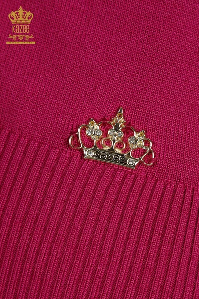 Hurtownia swetrów damskich z dzianiny - Model Amerykański - Ciemna fuksja - 15943 | KAZEE - Thumbnail