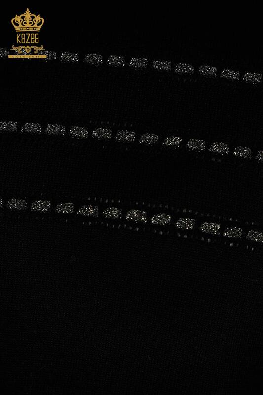 Hurtownia swetrów damskich z dzianiny - Amerykański model - czarny - 30352 | KAZEE