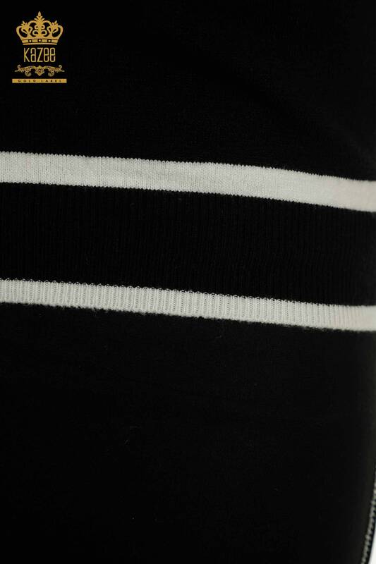 Hurtownia swetrów damskich z dzianiny - Model amerykański - Czarny - 30790 | KAZEE