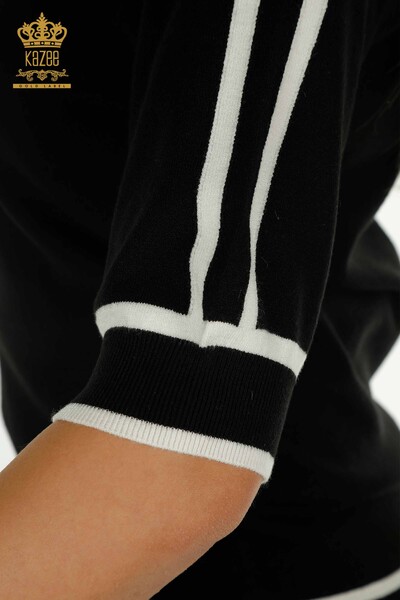 Hurtownia swetrów damskich z dzianiny - Model amerykański - Czarny - 30790 | KAZEE - Thumbnail