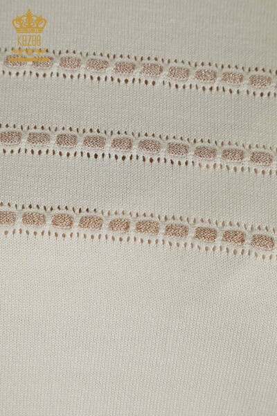 Hurtownia swetrów damskich z dzianiny - model amerykański - ecru - 30352 | KAZEE - Thumbnail