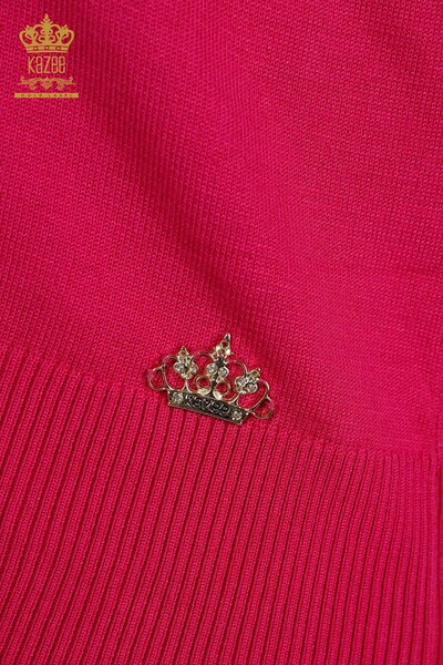 Hurtownia swetrów damskich z dzianiny - Amerykański model - fuksja - 30443 | KAZEE - 5