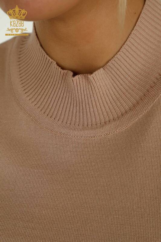Hurtownia swetrów damskich z dzianiny - model amerykański - kamień - 14541 | KAZEE