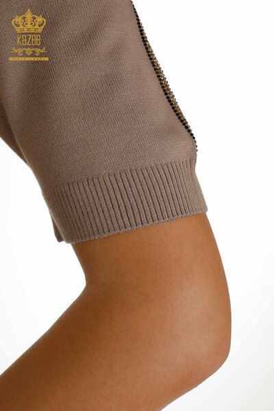 Hurtownia swetrów damskich z dzianiny - Amerykański model - norek - 30534 | KAZEE - Thumbnail