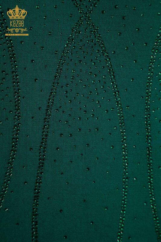 Hurtownia swetrów damskich z dzianiny - model amerykański - zielony - 30686 | KAZEE