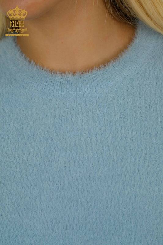 Hurtownia swetra damskiego z dzianiny Angora Basic Niebieski - 30589 | KAZEE