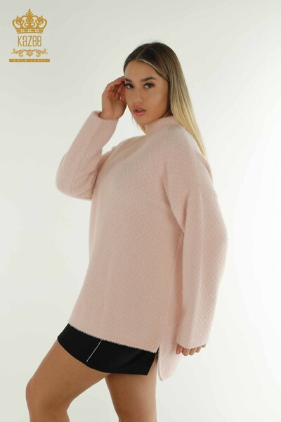 Hurtownia swetrów damskich z dzianiny - Angora - Szczegółowe - różowe - 30446 | KAZEE - Thumbnail