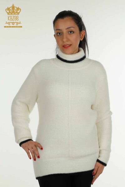 Hurtownia swetrów damskich z dzianiny Angora Ecru - 30646 | KAZEE - Thumbnail