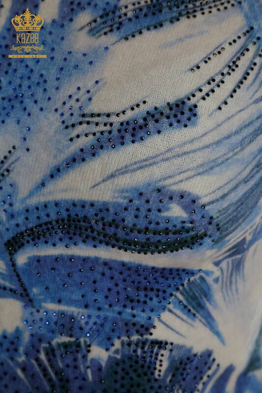 Hurtownia swetrów damskich z dzianiny - Angora - Z długim rękawem - cyfrowy - 40035 | KAZEE