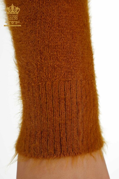 Hurtownia swetrów damskich z dzianiny - Basic - Angora - Musztarda - 12047 | KAZEE - Thumbnail