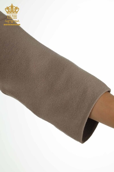 Hurtownia swetrów damskich z dzianiny - łańcuszek szczegółowy - norek - 30270 | KAZEE - Thumbnail