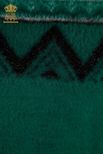 Hurtownia swetrów damskich z dzianiny - Wzorzyste - Angora - zielony - 30682 | KAZEE - Thumbnail
