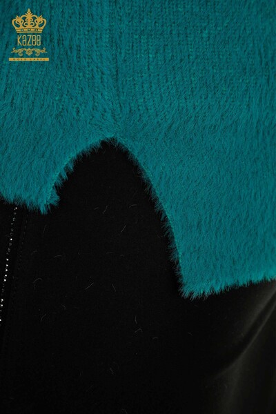 Hurtownia swetrów damskich z dzianiny - z długim rękawem - turkusowy - 30775 | KAZEE - Thumbnail