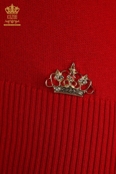Hurtownia swetrów damskich z dzianiny z wysokim kołnierzem Podstawowy Coral - 30613 | KAZEE - Thumbnail