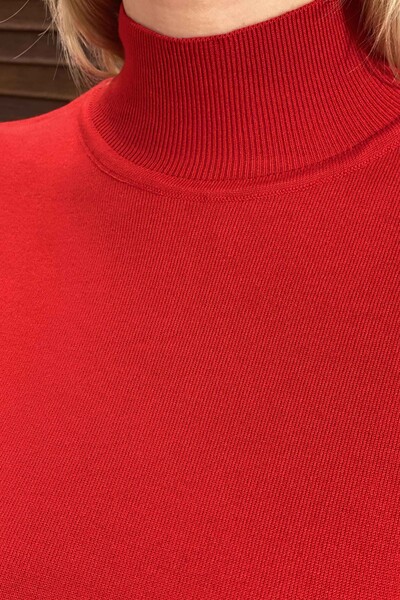 Hurtownia swetrów damskich z dzianiny, z wysokim kołnierzem i rękawami zapinanymi na guziki - 16130 | KAZEE - Thumbnail