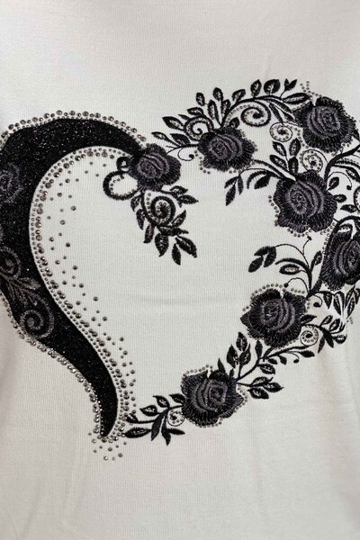 Hurtownia swetrów damskich z dzianiny z wysokim kołnierzem we wzorzyste wzory - 16284 | KAZEE - Thumbnail
