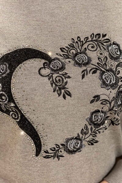Hurtownia swetrów damskich z dzianiny z wysokim kołnierzem we wzorzyste wzory - 16284 | KAZEE - Thumbnail