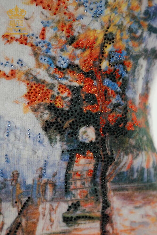 Hurtownia swetrów damskich z dzianiny - Angora - Druk cyfrowy - Cyfrowy - 40036 | KAZEE - 4