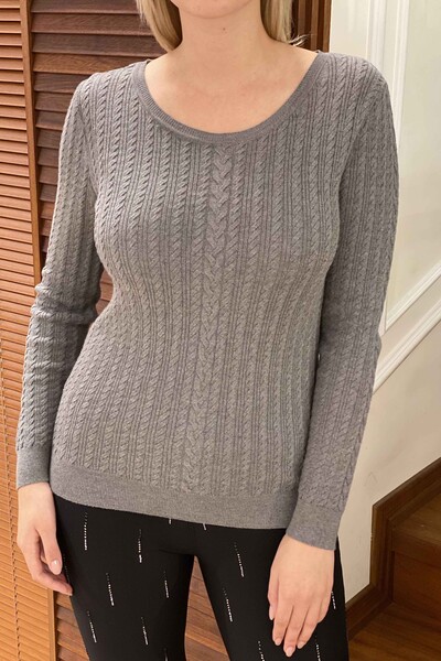 Hurtownia swetrów damskich z wycięciem pod szyją, plecionych - 12807 | KAZEE - Thumbnail