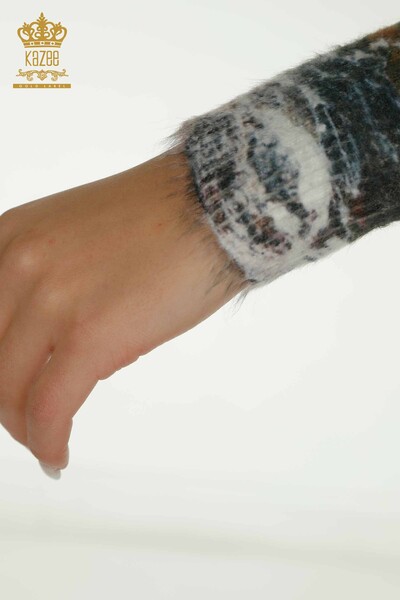 Hurtownia swetrów damskich z dzianiny - Okrągły dekolt - cyfrowy - 40027 | KAZEE - Thumbnail