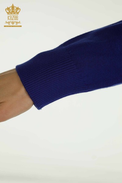 Hurtownia swetrów damskich z dzianiny - Długi rękaw - Saks - 30635 | KAZEE - Thumbnail