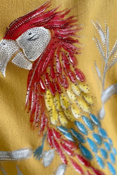 Hurtownia swetrów damskich z wycięciem pod szyją i wzorem papugi - 16513 | KAZEE - Thumbnail
