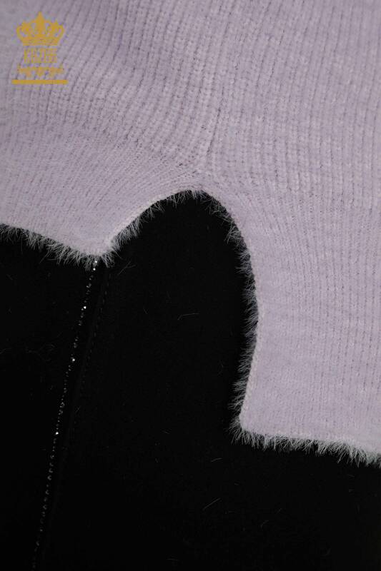 Hurtownia swetrów damskich z dzianiny - Z długim rękawem - liliowy - 30775 | KAZEE
