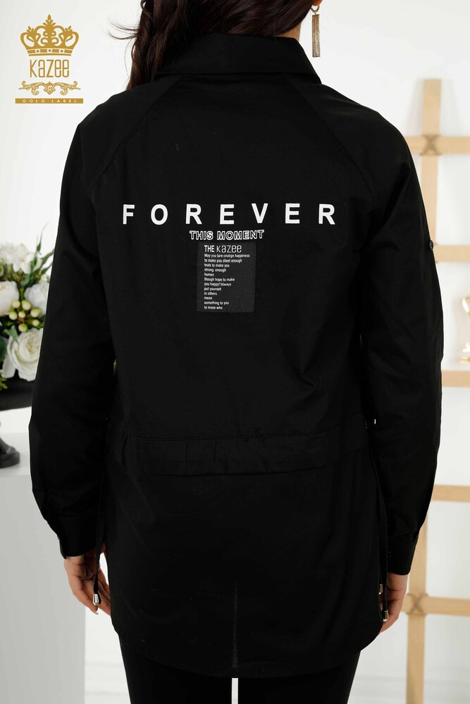 Hurtownia koszul damskich ze sznurkiem czarna - 20355 | KAZEE - 8