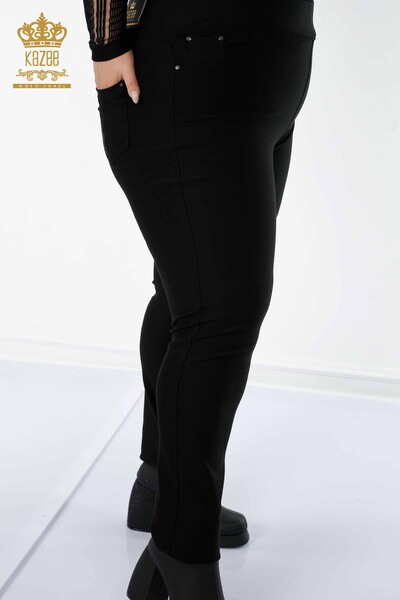 hurtownia-damska-legginsy-spodnie-w panterkę-czarne-3648-kazee - Thumbnail