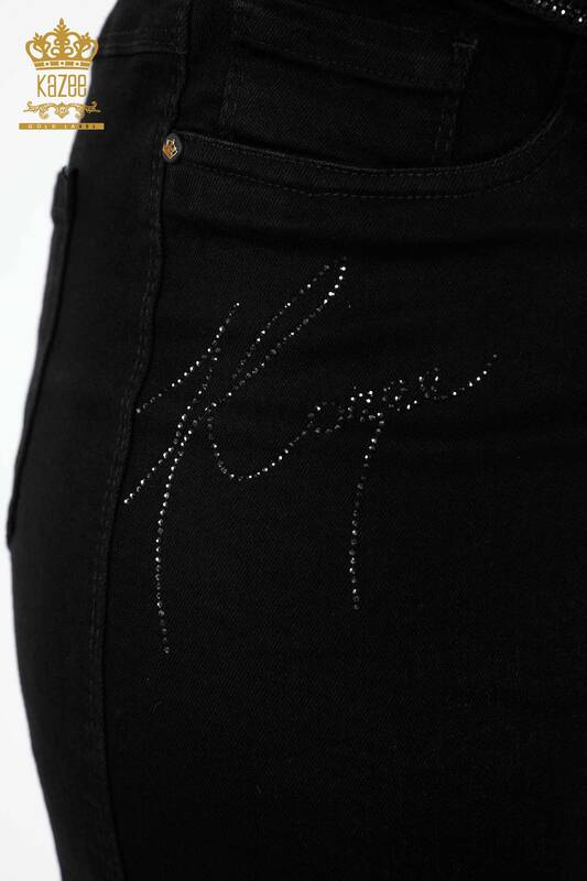 Hurtownia damskiej spódnicy jeansowej Kazee ze szczegółowym haftowanym kamieniem - 4149 | KAZEE