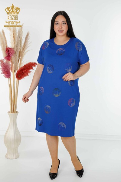 Kazee - Hurtownia sukienek damskich z kolorowymi kamieniami haftowanymi Saks - 7740 | KAZEE