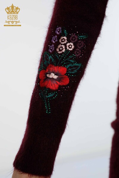 Hurtownia damskiej tuniki Angora z kieszeniami, detalami kwiatowymi i haftowanymi rękawami - 18870 | KAZEE - Thumbnail