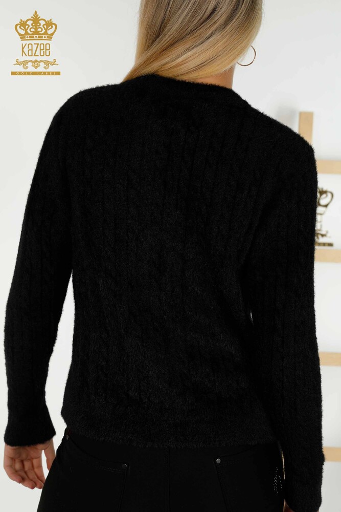 Hurtownia kardiganu damskiego Angora Woven Black - 30321 | KAZEE - 5