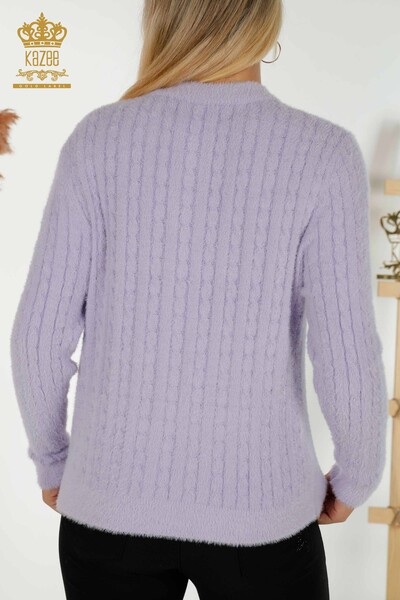 Hurtownia kardiganu damskiego Angora Woven Lilac - 30321 | KAZEE - 5