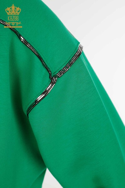 Hurtownia kompletu dresów damskich z guzikami szczegółowymi w kolorze zielonym - 17551 | KAZEE - Thumbnail