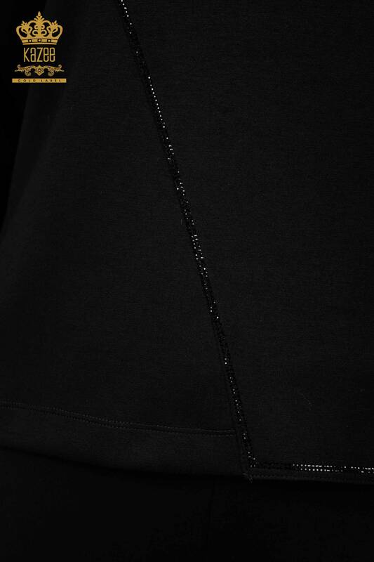 Hurtownia dresu damskiego w kolorze czarnym z kieszeniami - 17428 | KAZEE