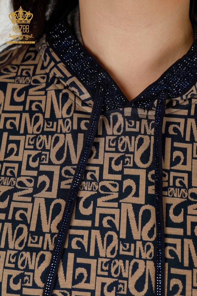 Hurtownia kompletu dresów damskich mieszanych wzorów granatowa norka - 17445 | KAZEE - 4