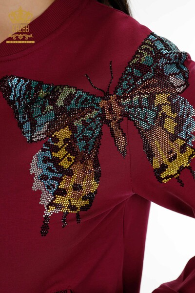Hurtownia dresów damskich w kolorze śliwkowym w motyle - 17492 | KAZEE - Thumbnail