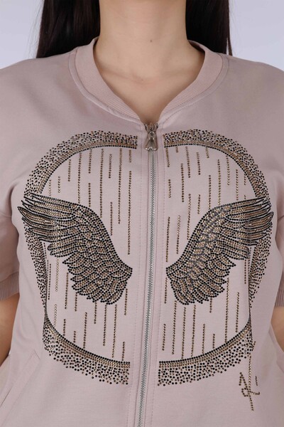 Hurtownia dresów damskich ze wzorem w skrzydła anioła i logo Kazee - 17218 | KAZEE - Thumbnail