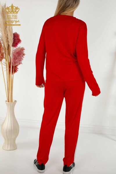 Hurtownia dresu damskiego w kolorze czerwonym ze wzorem w panterkę - 16660 | KAZEE - Thumbnail